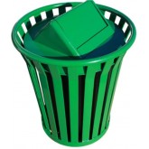 WITT Wydman Collection Outdoor Waste Receptacle with Swing Top - 36 Gallon, Green